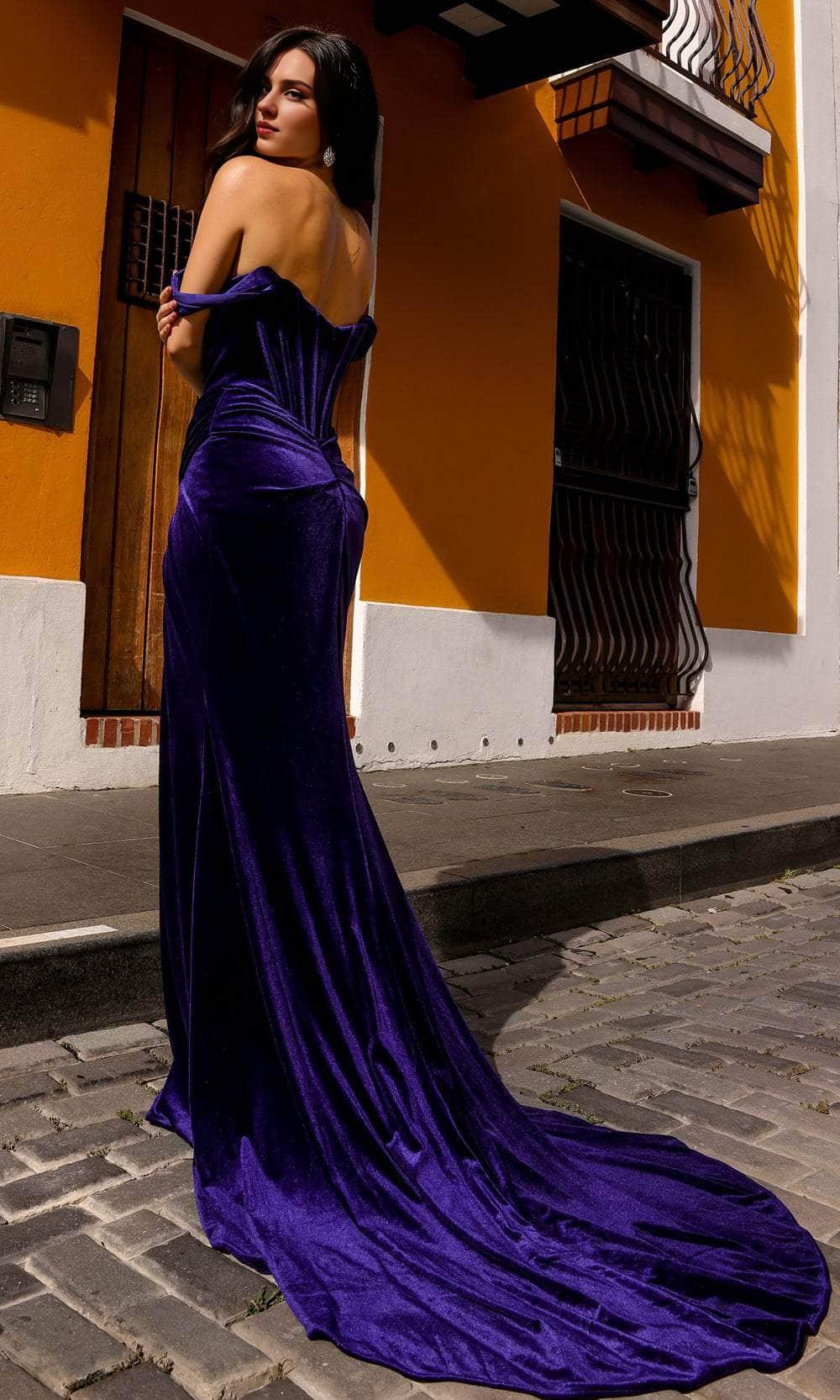 Vestidos formales Weitese para mujer, vestido de fiesta de terciopelo drapeado, corte sirena, largo hasta el suelo con abertura, tiendas de vestidos de fiesta